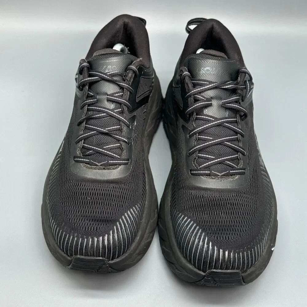 HOKA One One Bondi 7 Men's 11 Wide Black Athletic Sneakers Lace-Up Low Top Shoes_2